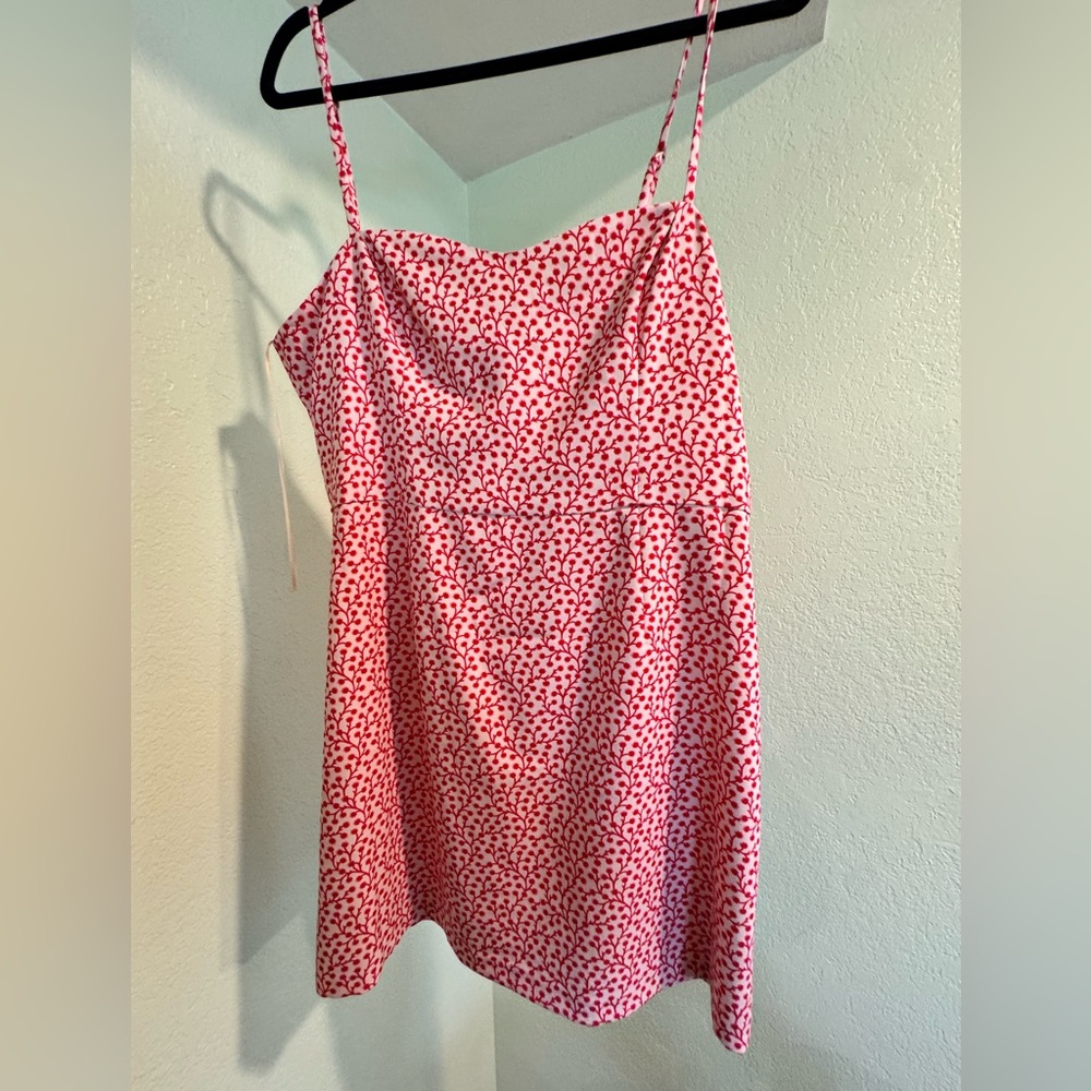 Pink / Red Floral Print Mini Dress